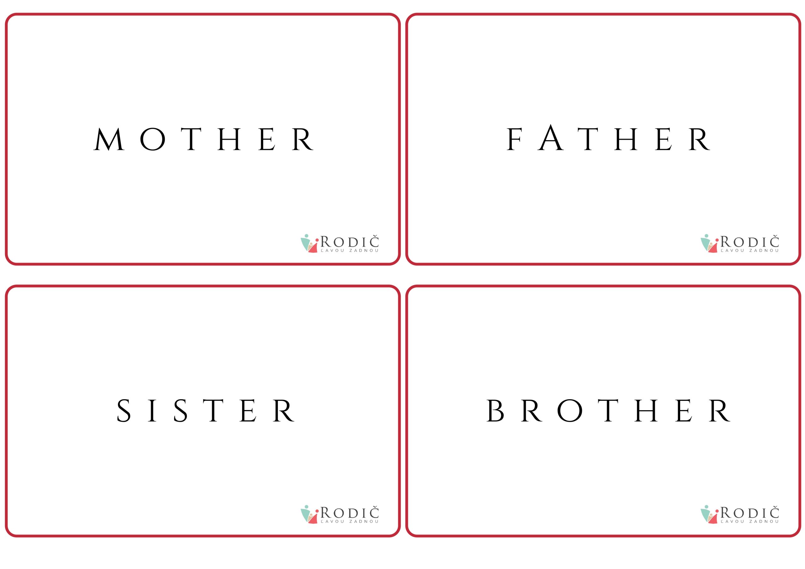 Flash card FAMILY