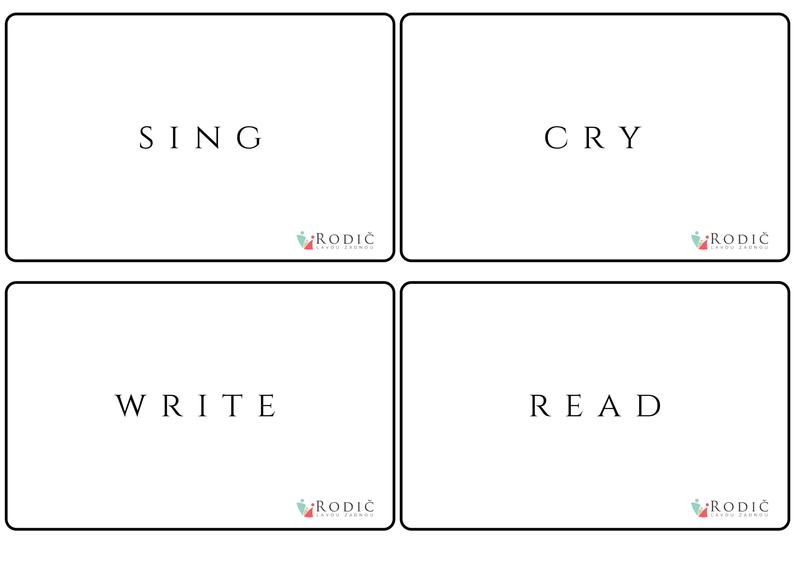 Flash cards VERBS